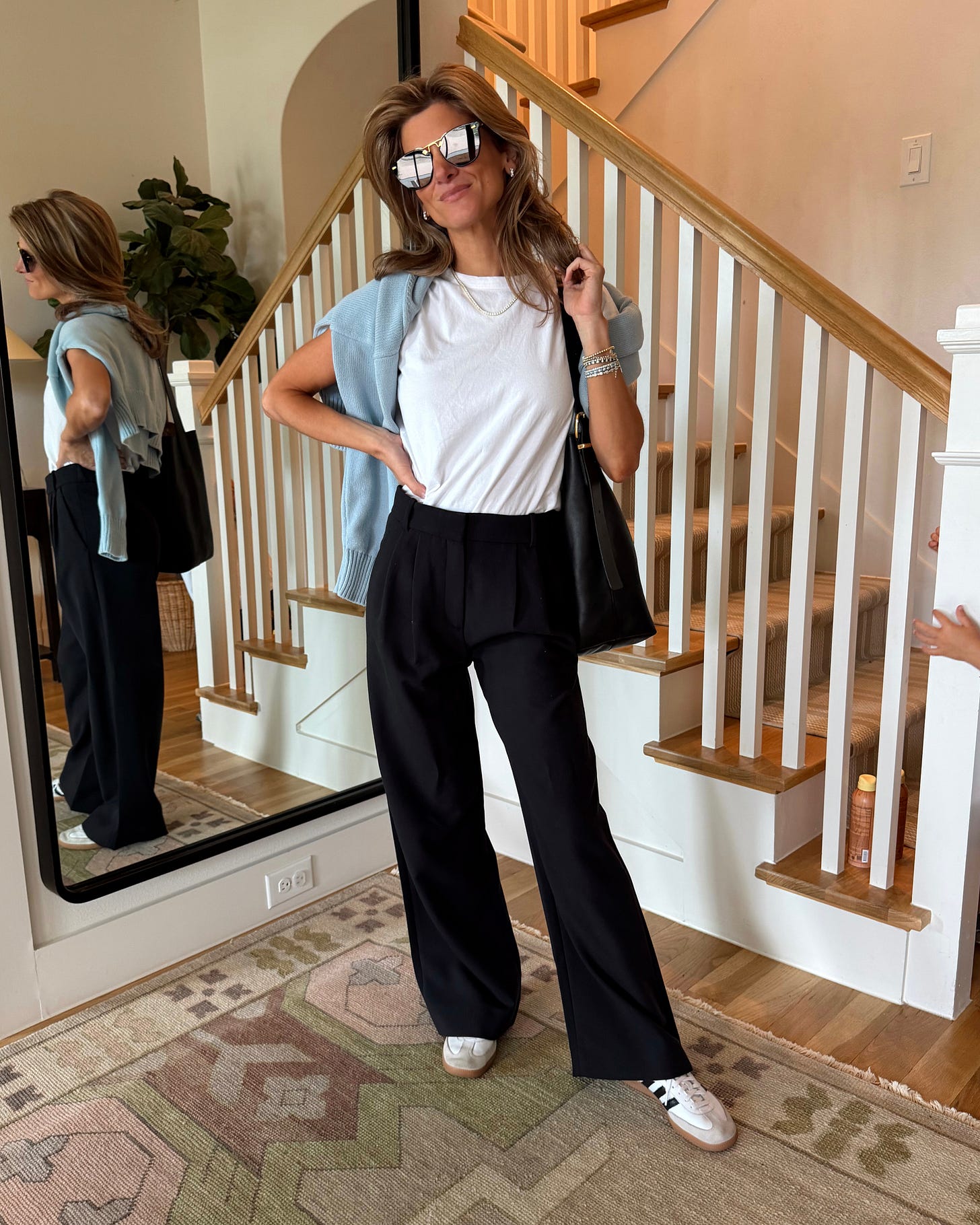 abercrombie trousers and leset white tee