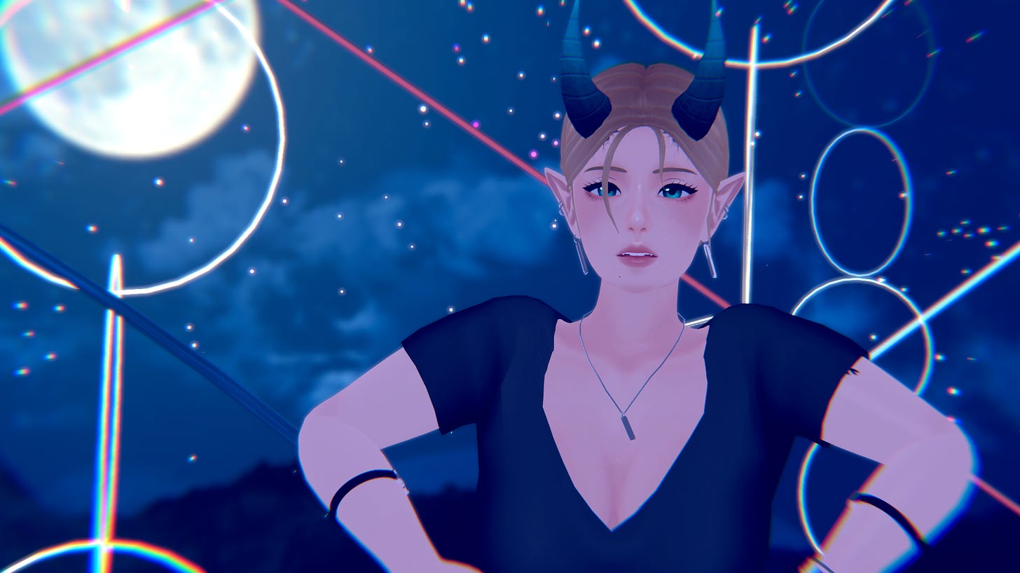 This is an image of co-author Kelseu's digital avatar in front of a futuristic, celestial background. This is an image of co-author Kelseu's digital avatar in front of a futuristic, celestial background.