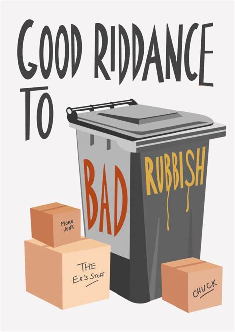 Good riddance to bad rubbish breakup divorce card | thortful