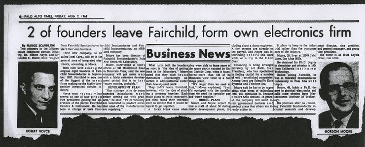 August 1968 - Intel is Founded