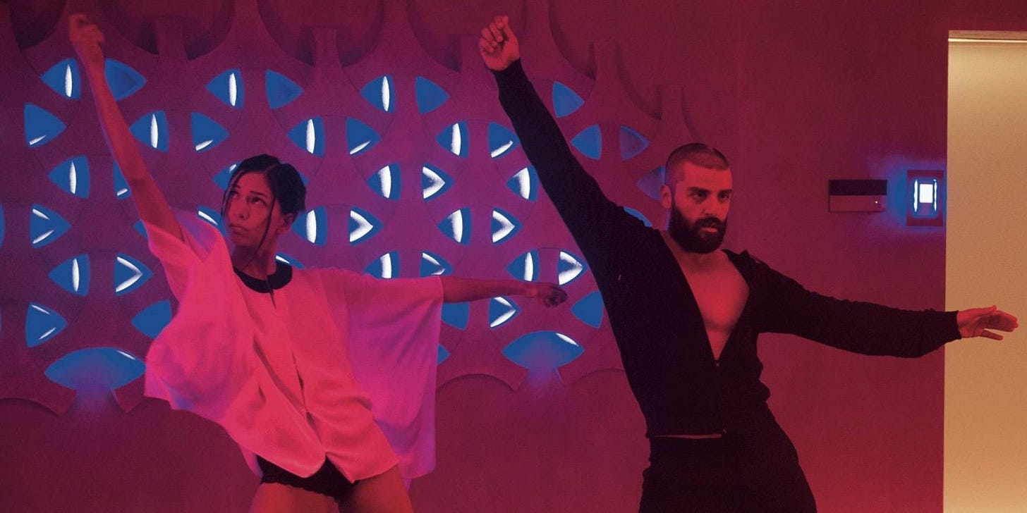 The Meme Worthy dance scene from Ex Machina featuring Oscar Isaac and Sonoya Mizuno.