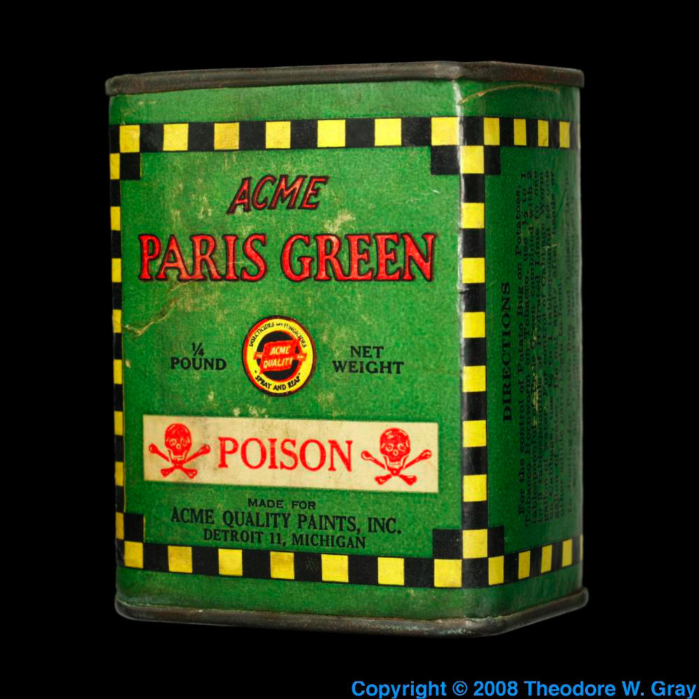 Paris Green pigment/poison, a sample of the element Arsenic in the Periodic Table Paris Green pigment/poison, a sample of the element Arsenic in the Periodic Table