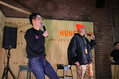 Attendees and artists at Ka Yee Chan's event, Hungry.