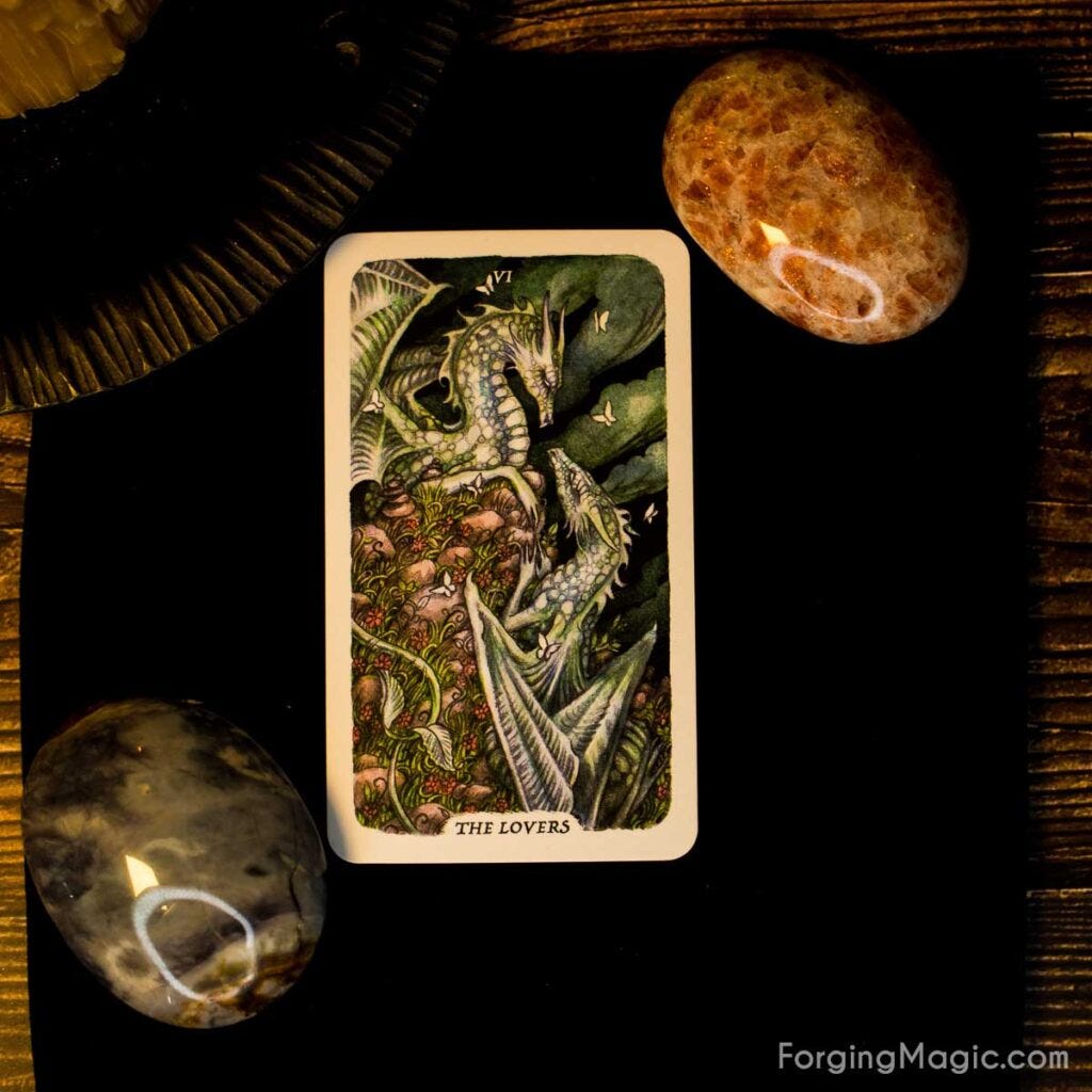 Smoke, Ash and Embers Lovers Tarot Card