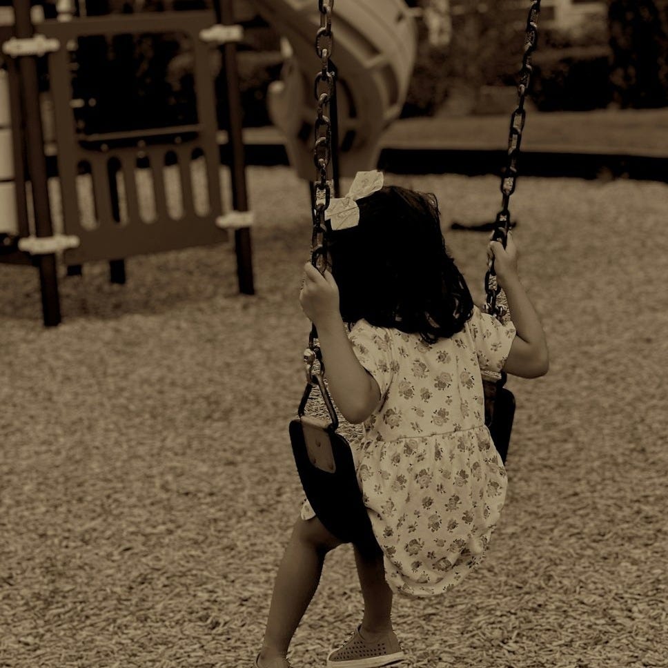 a girl on a swing