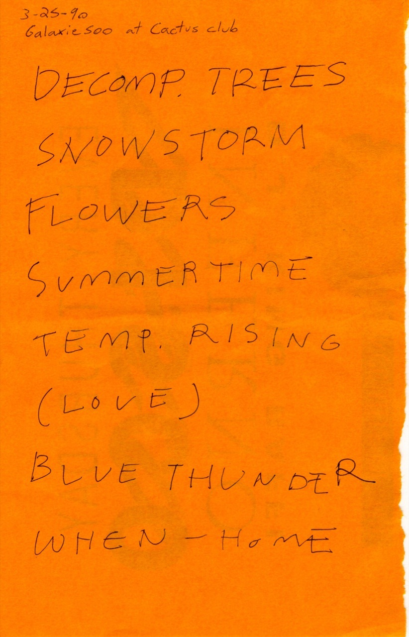 Galaxie 500 set-list (photo: ibison4 on Flickr)