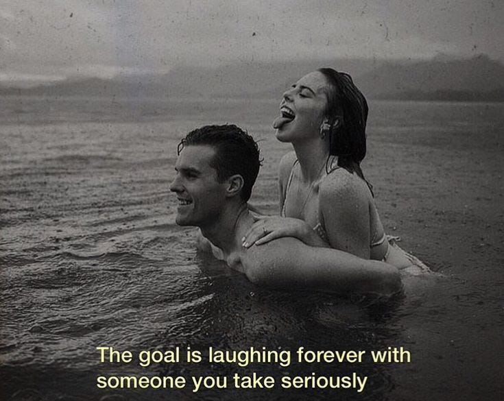 This may contain: a man and woman are floating in the water with an inspirational quote above them that says, after all, we end up with the people who look like us from the inside