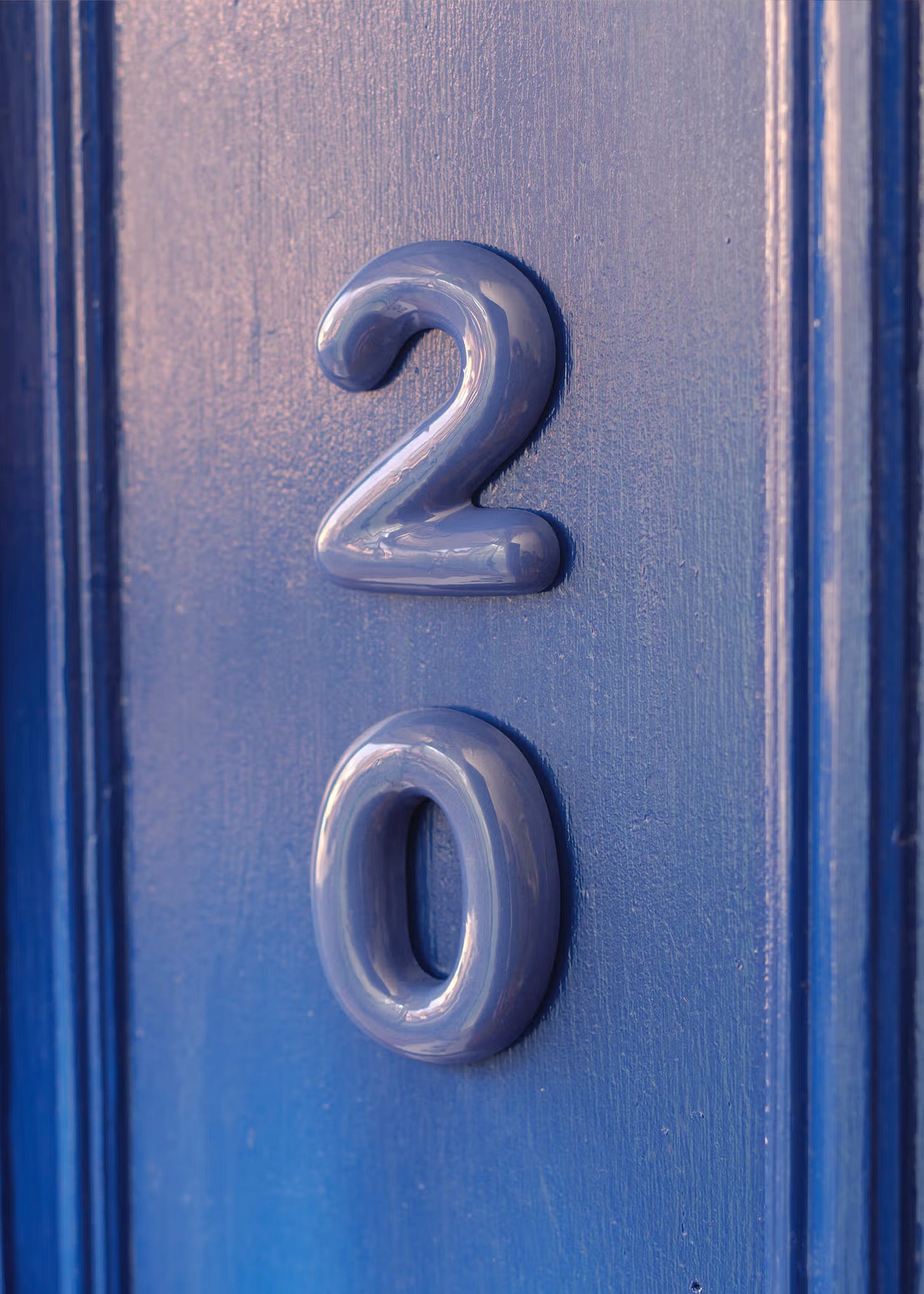 Mud Australia blue ceramic house number