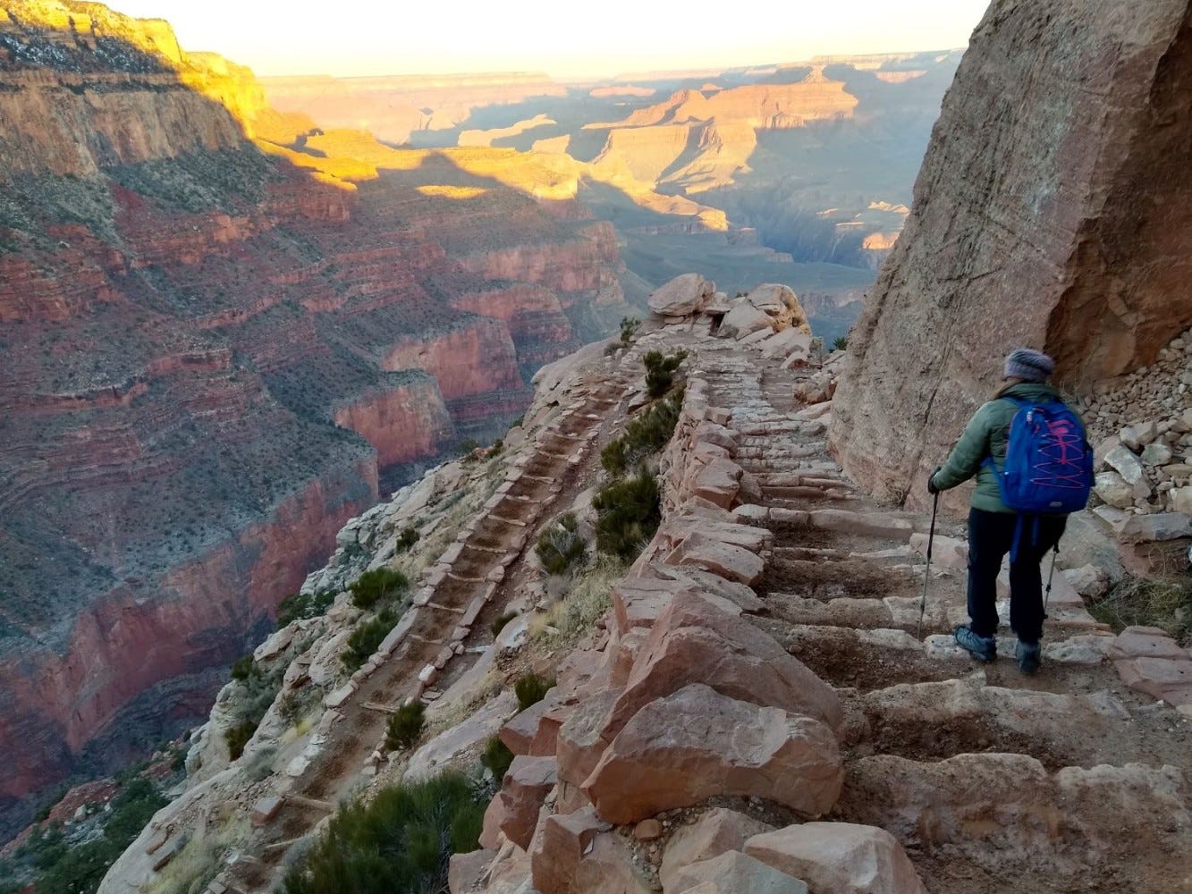 Day hiking in the Grand Canyon, Arizona.