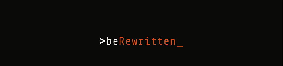 Be Rewritten | Jeremy G