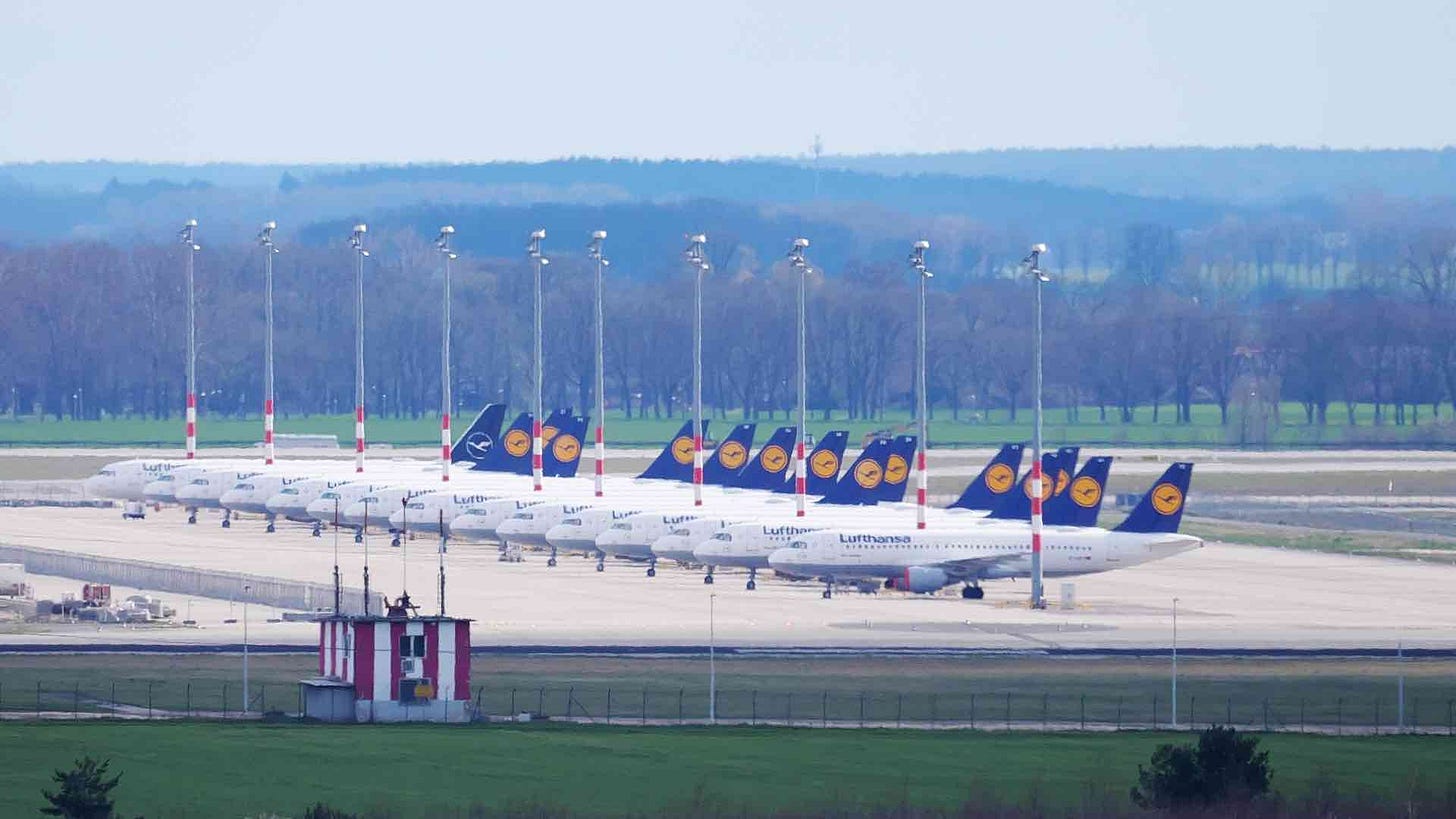 Parked Lufthansa Aircraft