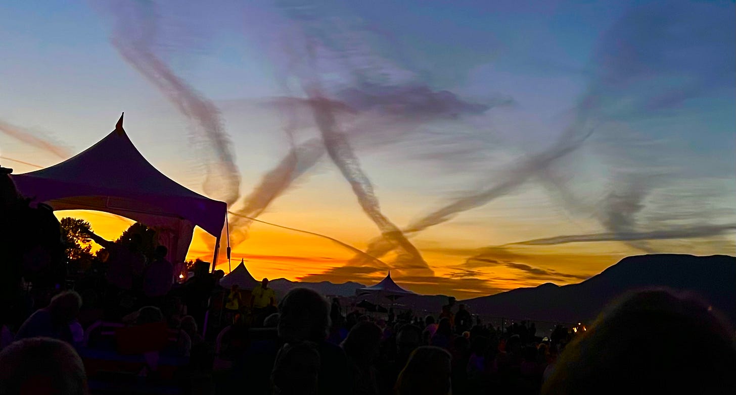 Sunset at the Vancouver Folk Music Festival, 2024. Photo by JPC.