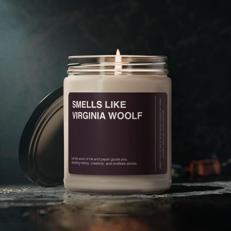 Virginia Woolf Candle Gift: Scented Soy Wax Candle (9oz) image 1