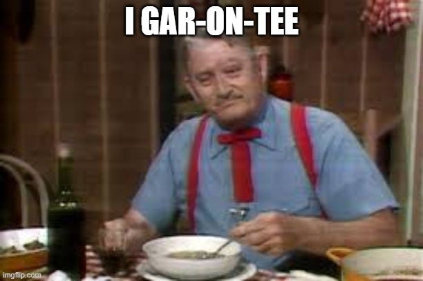 Justin Wlson, the cajun chef, about to eat from his bowl of gumbo. 