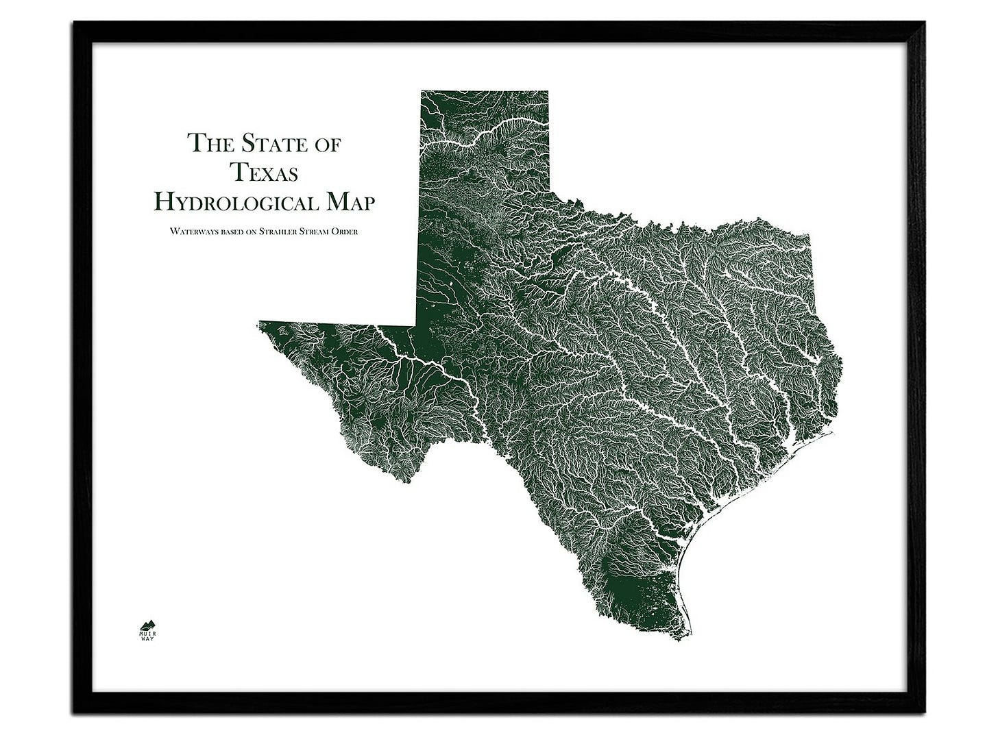 Used without permission from Muir-way.com, you can buy this map from them here: https://muir-way.com/products/texas-hydrological-map