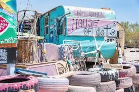 A first look at the House of Dots at Slab City, California, just a few  miles away from Niland and the Salton Sea. Built on what remains of an old  and demolished