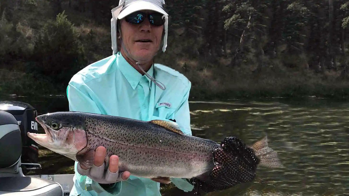 Mike Merritt with Large Rainbow Trout