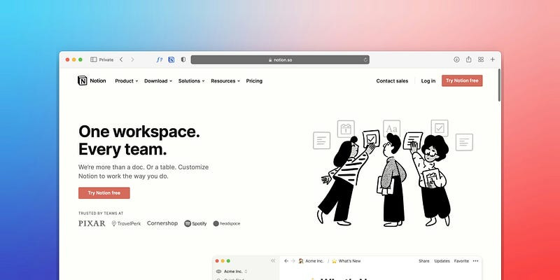 Notion giriş sayfası. Notion giriş sayfası.