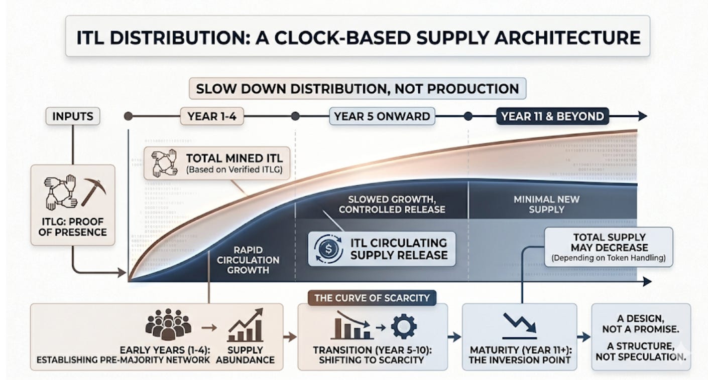Production continues. Distribution slows.  Scarcity is scheduled - not accidental.