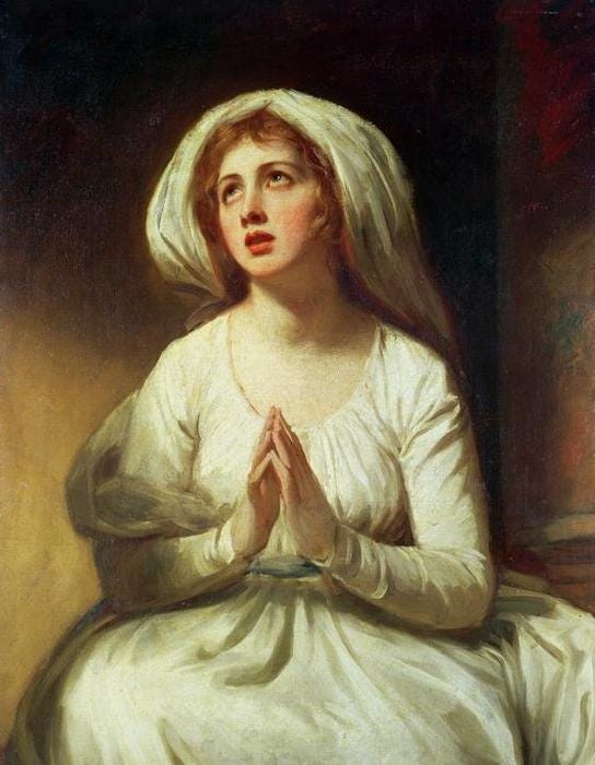 Purchase Oil Painting Replica Lady Hamilton Praying by George Romney | Most- Famous-Paintings.com