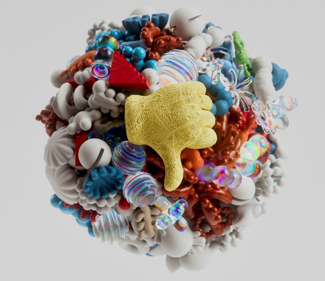 A ball filled with lots of different types of beads A ball filled with lots of different types of beads