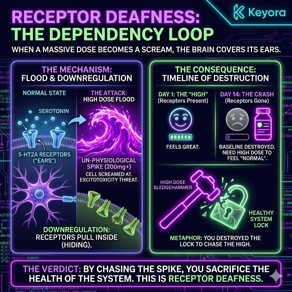 Downregulation triggers Receptor Deafness, collapsing Neurological Sovereignty as the Four-Drive System retreats from a sustained Neuro-Endocrine Storm. Downregulation triggers Receptor Deafness, collapsing Neurological Sovereignty as the Four-Drive System retreats from a sustained Neuro-Endocrine Storm.