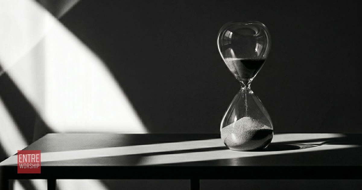 Hourglass on a tabletop 