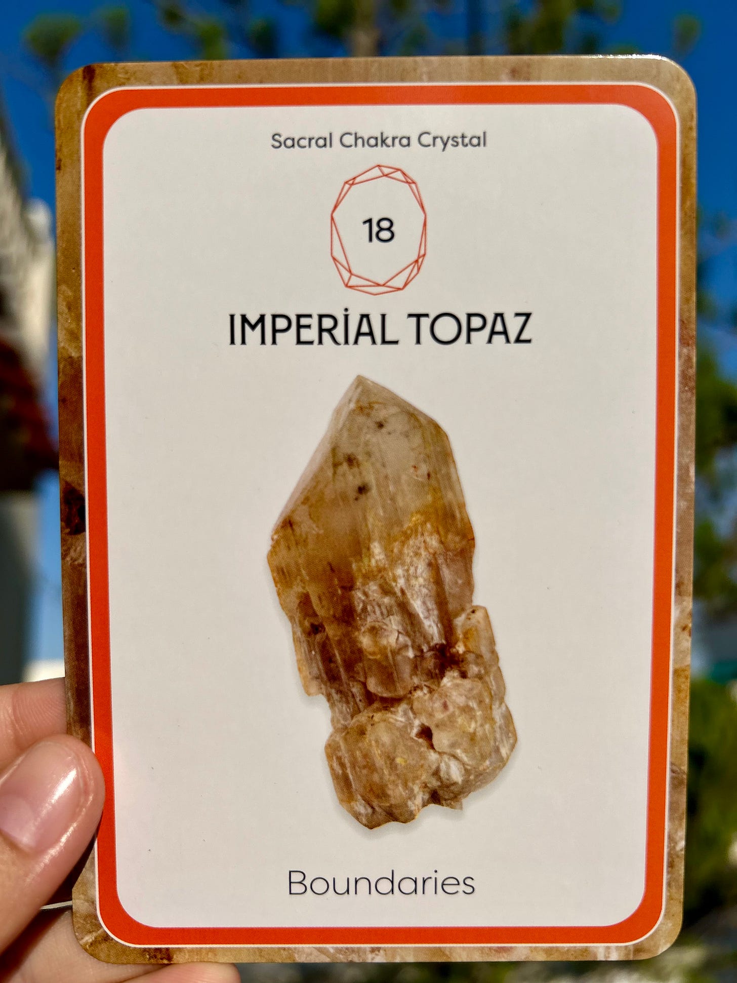 18 - Imperial Topaz - Boundaries (Sacral Chakra) - Native Spirit Oracle Cards