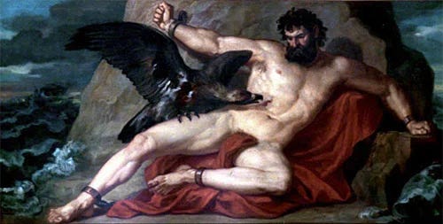 the eagle eating the liver of prometheus