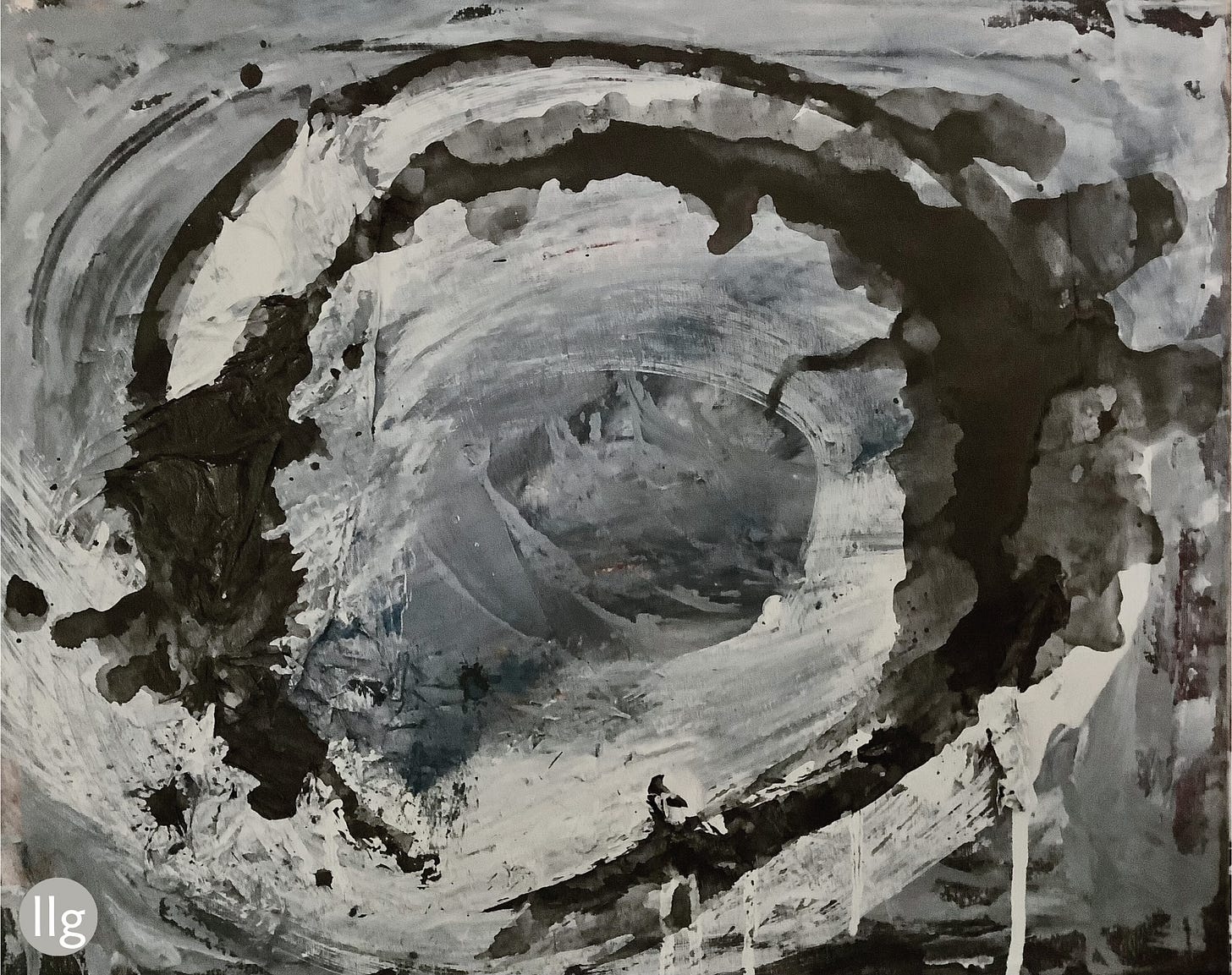 abstract black and white enso sumi