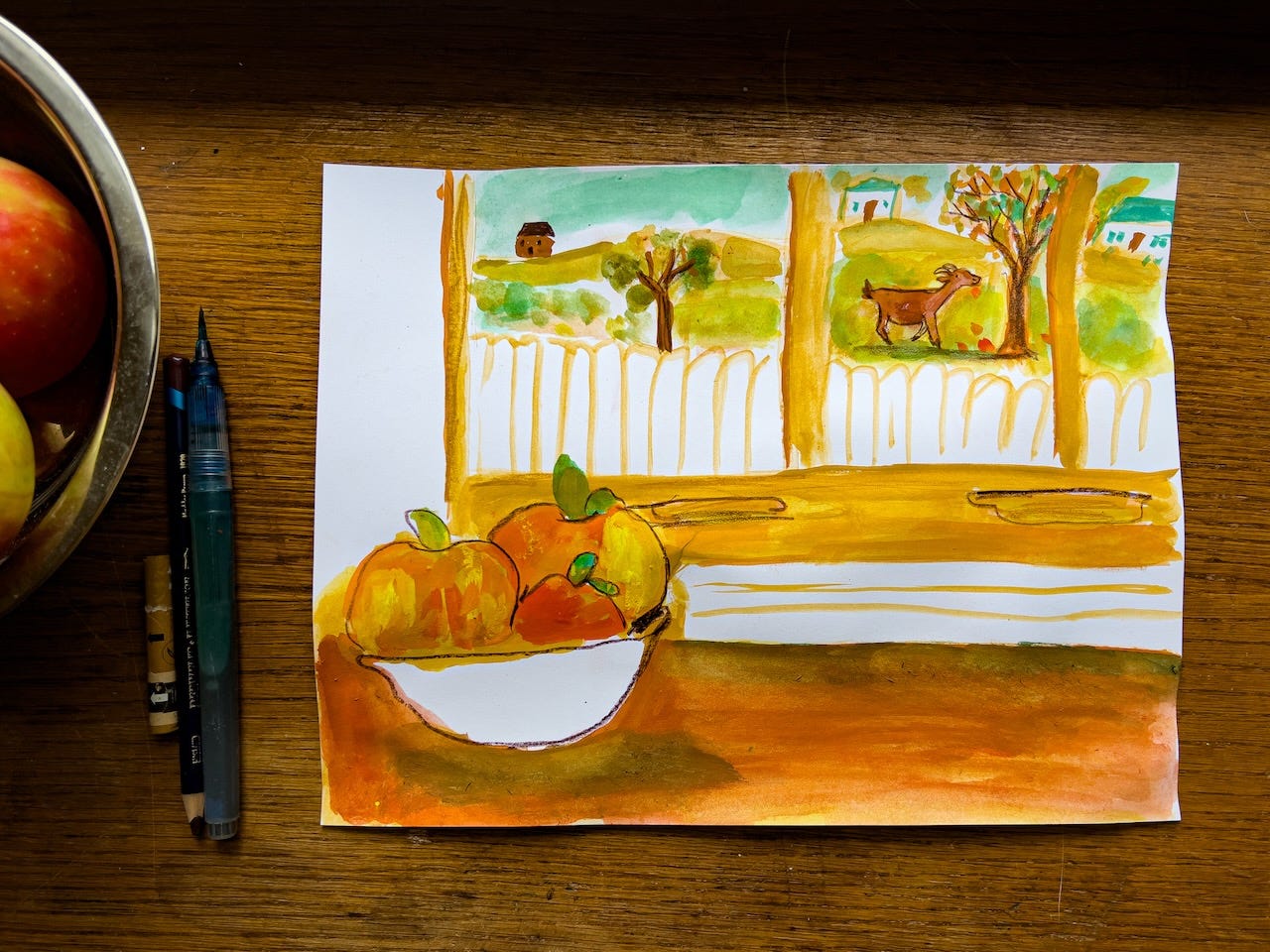 apples still life illustration by Beth Spencer