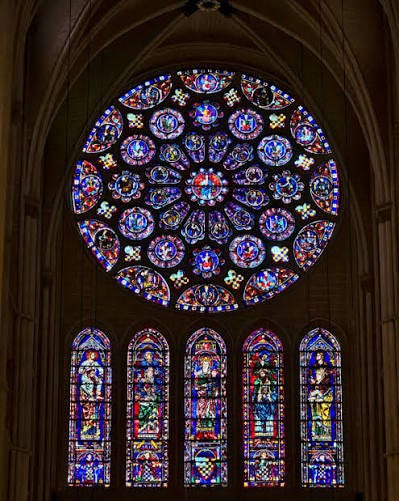 Chartres Cathedral is known for having some of the best stained glass in France. The windows are especially famous for their deep cobalt tone, often called “Chartres blue,” which still stands out Chartres Cathedral is known for having some of the best stained glass in France. The windows are especially famous for their deep cobalt tone, often called “Chartres blue,” which still stands out
