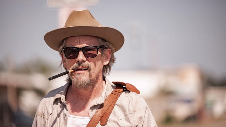 Stills from two recent TV series: Peacemaker and The Lowdown.