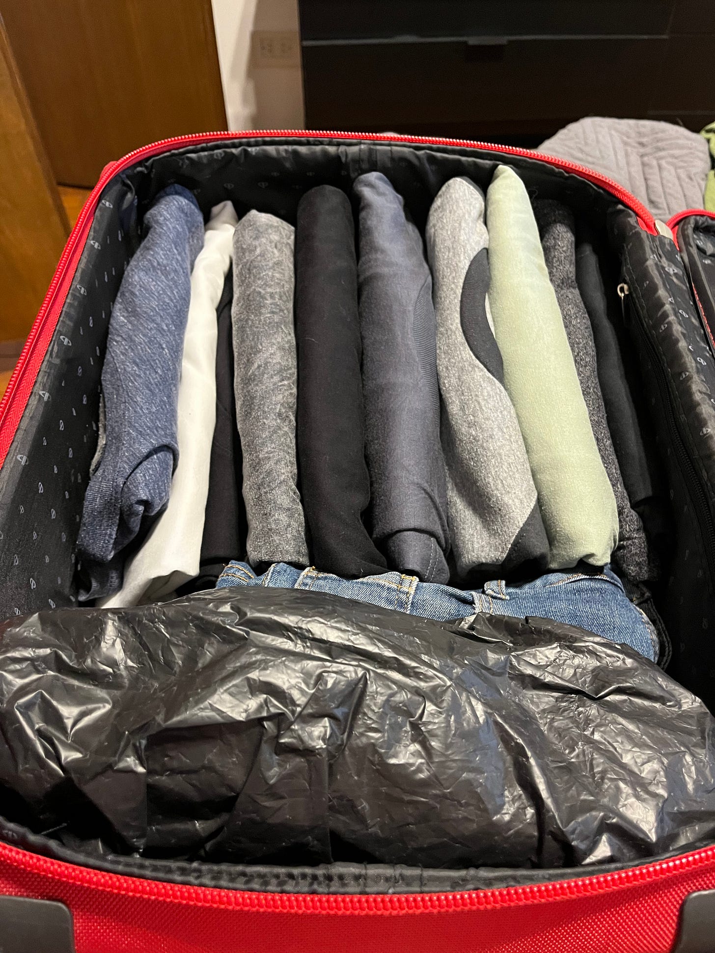 bolso de mi novio para su viaje de 10 días