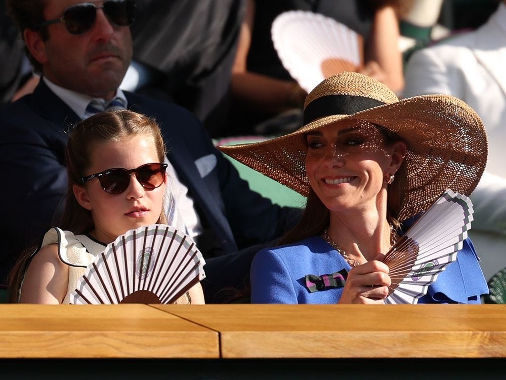 Princess Kate appears to break style rule alongside Princess Charlotte in  Royal Box at Wimbledon