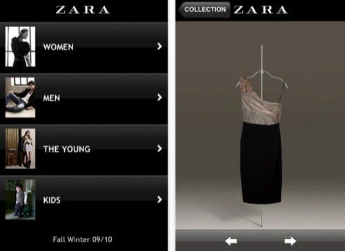 Zara en el iPhone Zara en el iPhone