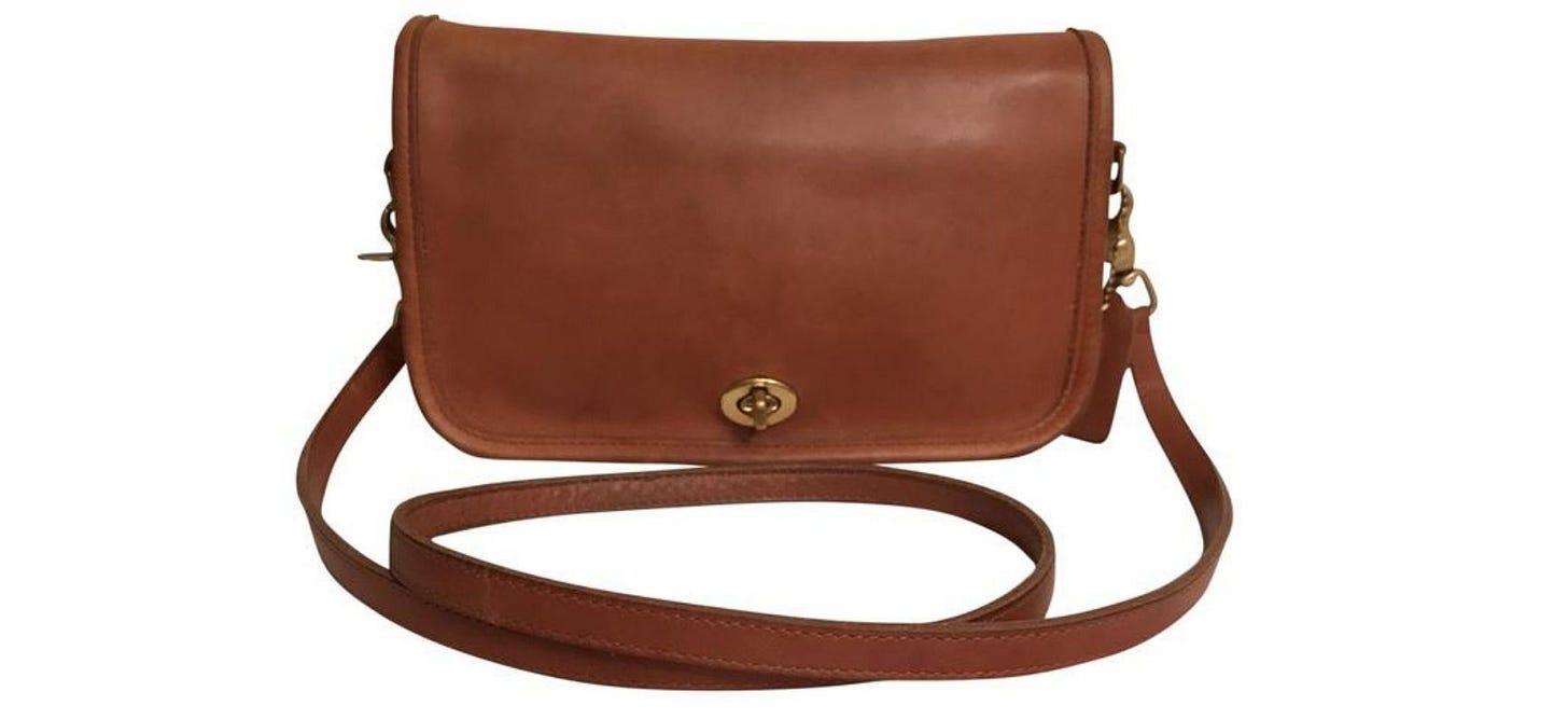 Brown 1980s Coach purse