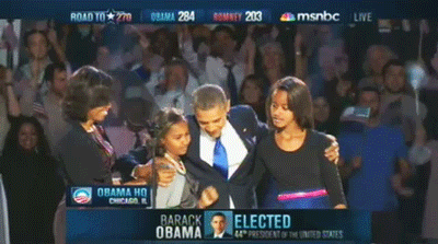 Four more years of this first family. | GIFs From Last Night on Make a GIF Four more years of this first family. | GIFs From Last Night on Make a GIF