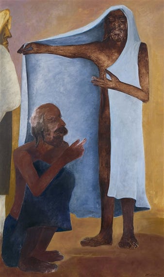 Krishen Khanna | Doubting Thomas with Jesus (1978) | MutualArt