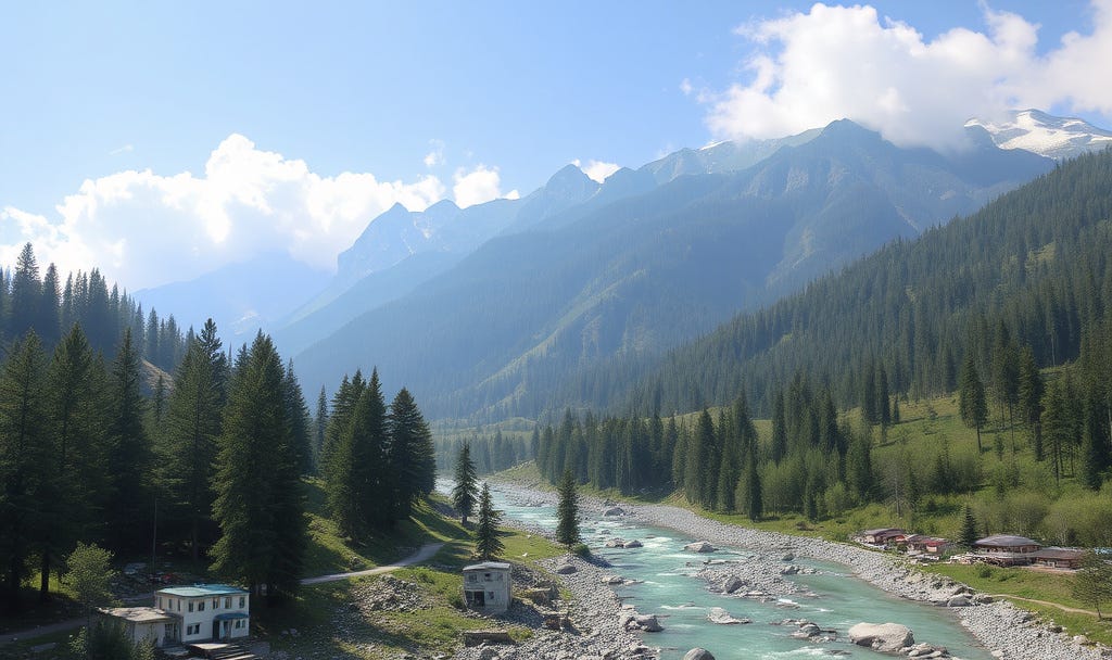 I looked for a plain stretch of land on the bank of River Manalsu to peg my tent.