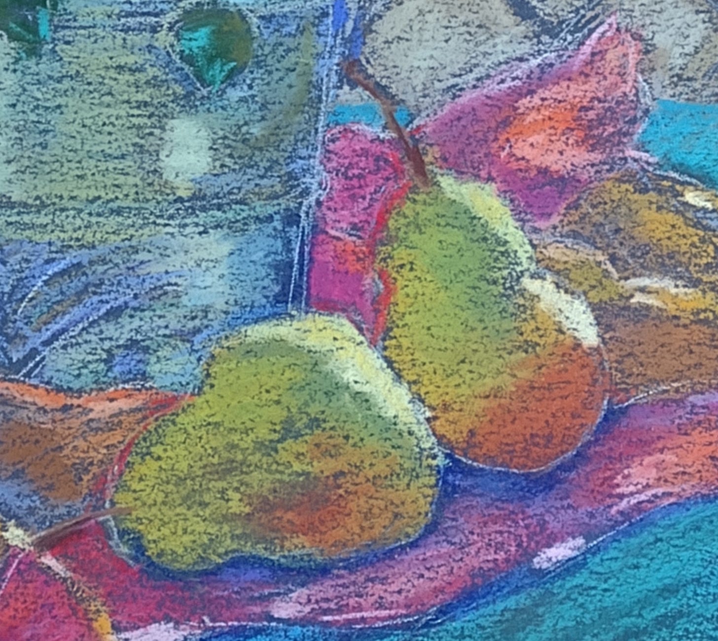 pastel illustration of pears