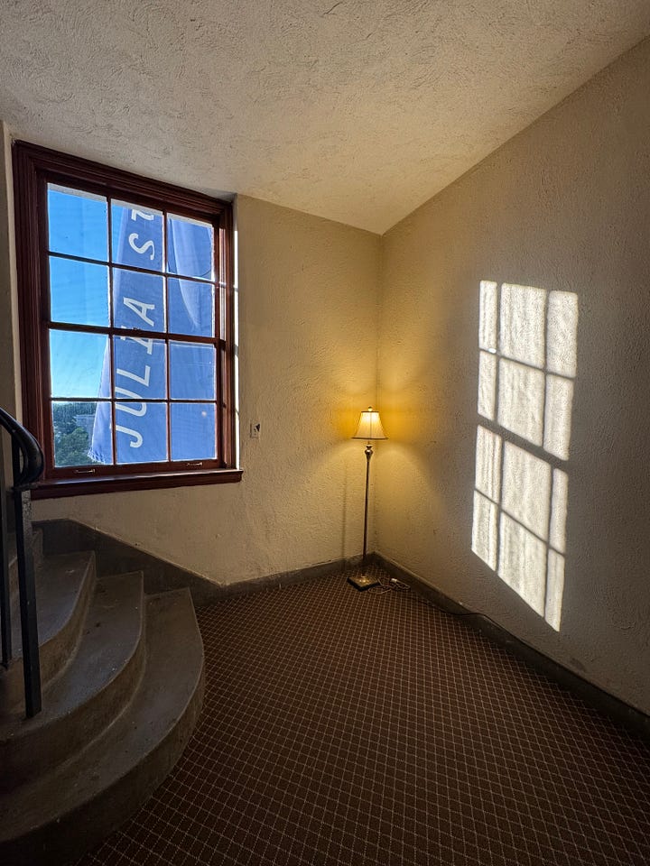 Interior and exterior shots of the Variety Arts Theater in Downtown Los Angeles featuring over 100 audio visual works from over a century around the world