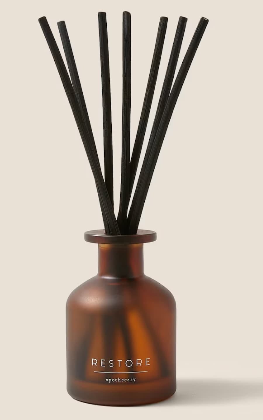reed diffuser with amber glass container