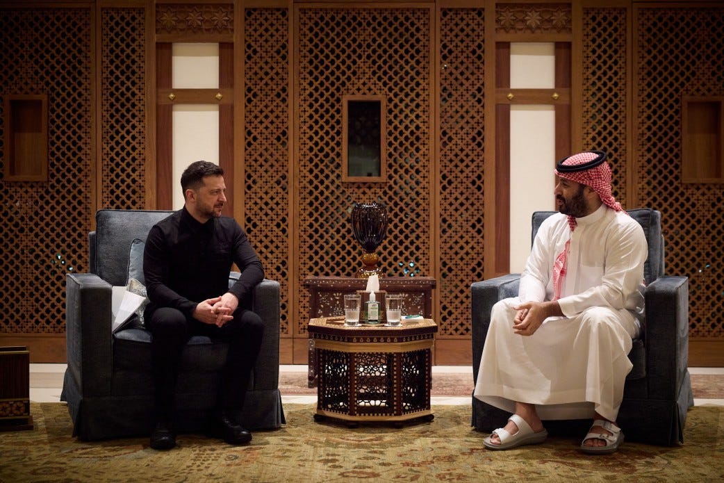 Ukrainian President Volodymyr Zelensky and Crown Prince of Saudi Arabia Mohammed bin Salman Al Saud Ukrainian President Volodymyr Zelensky and Crown Prince of Saudi Arabia Mohammed bin Salman Al Saud