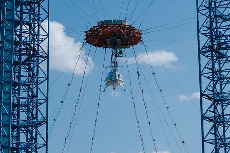 Lanyue during its test in the gravity simulator.