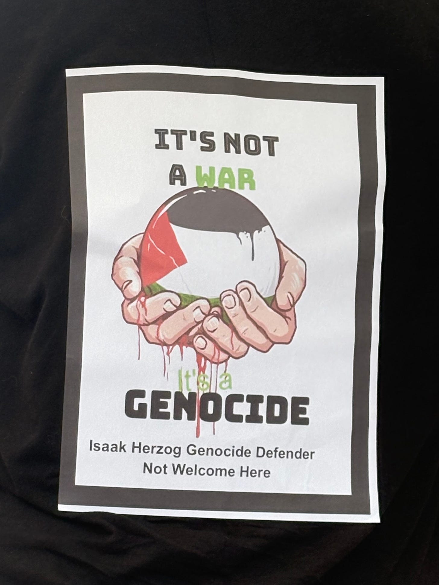 It's not a war, it's a genocide sign