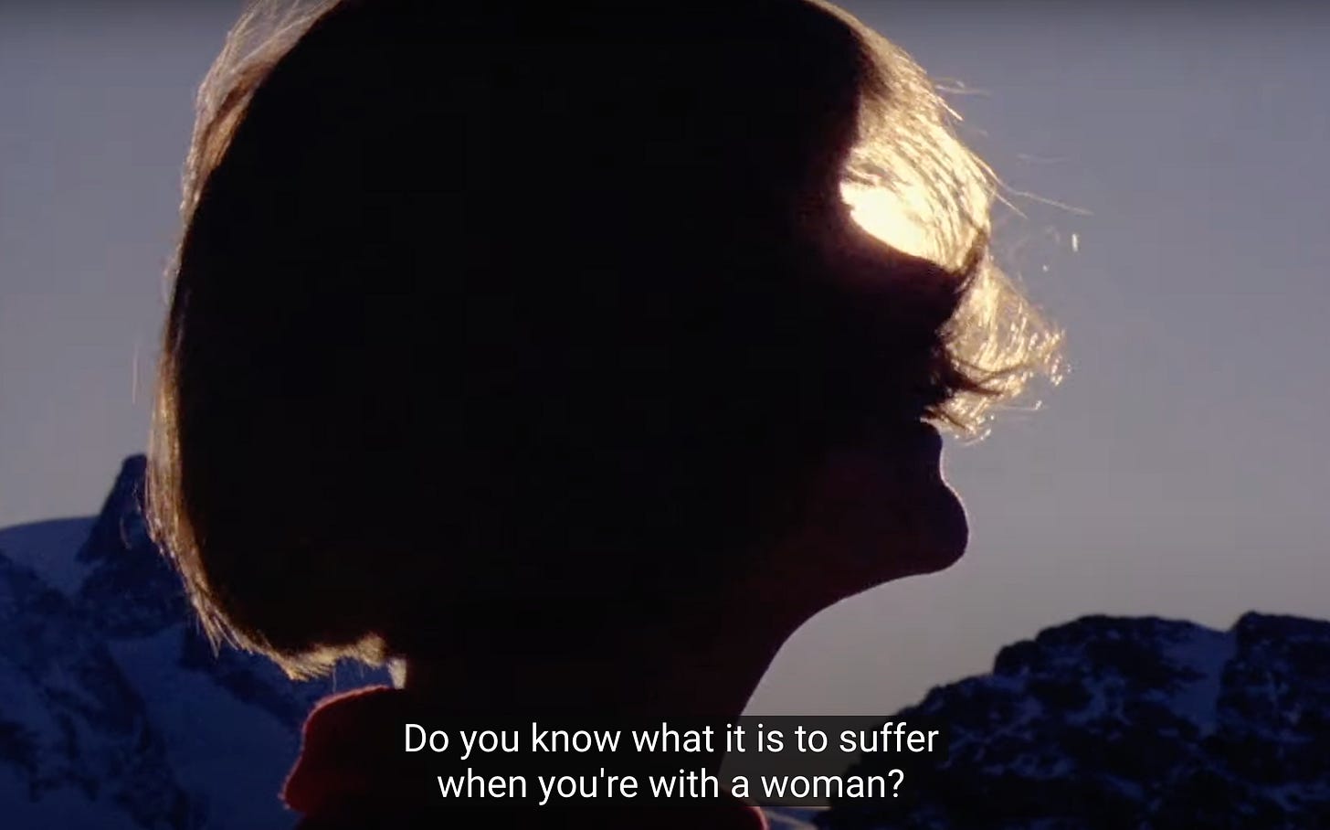 Glenda Jackson in Ken Russell's "Women in Love" (1969). "Do you know what it is to suffer when you're with a woman?" Glenda Jackson in Ken Russell's "Women in Love" (1969). "Do you know what it is to suffer when you're with a woman?"