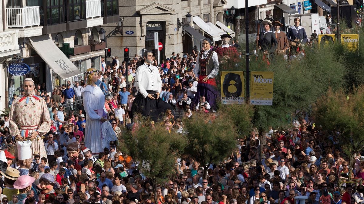 A procession of puppets at Semana Grande in San Sebastian. A procession of puppets at Semana Grande in San Sebastian.