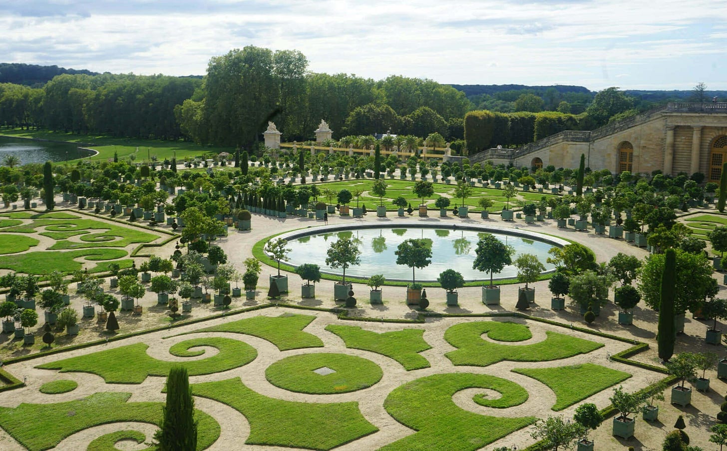 Garden of Versailles with perfectly manicured plantations Garden of Versailles with perfectly manicured plantations