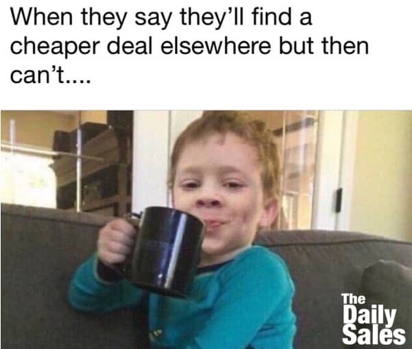 Cheaper deal sales meme
